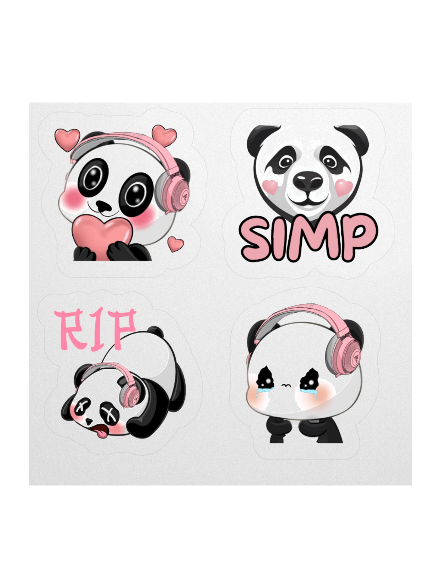 Panda Expressions Kiss Cut Stickers product image (1)
