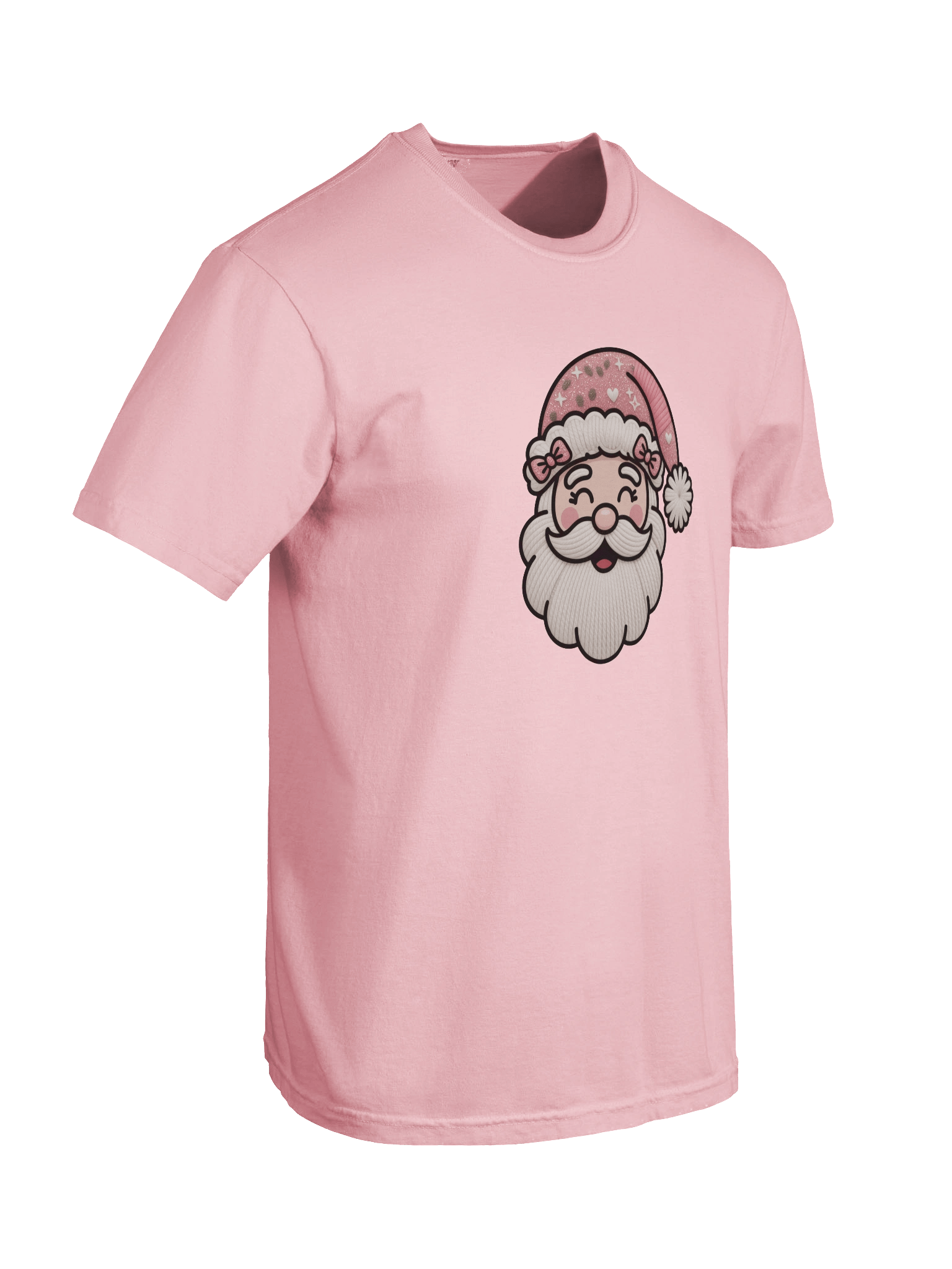 Pastel Pink Santa T-Shirt | Aesthetic Cozy Christmas Graphic Tee product image (4)