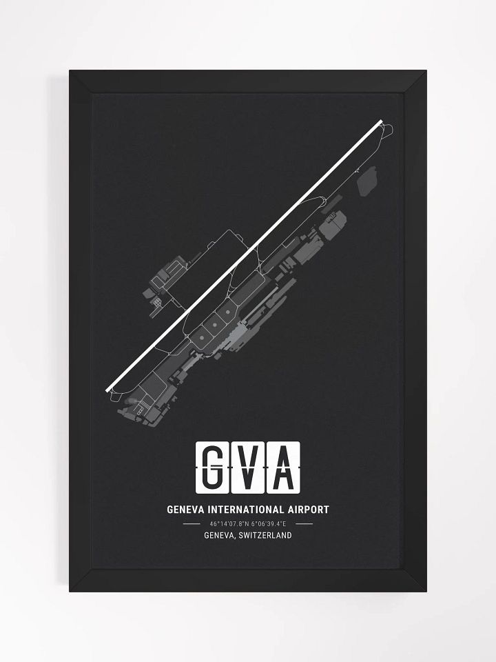 Framed Airport GVA Premium Map On Matt Paper product image (1)