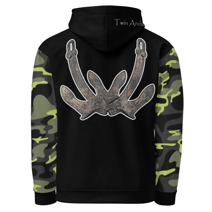 Camouflage & Black Anchor Hoodie product image (1)