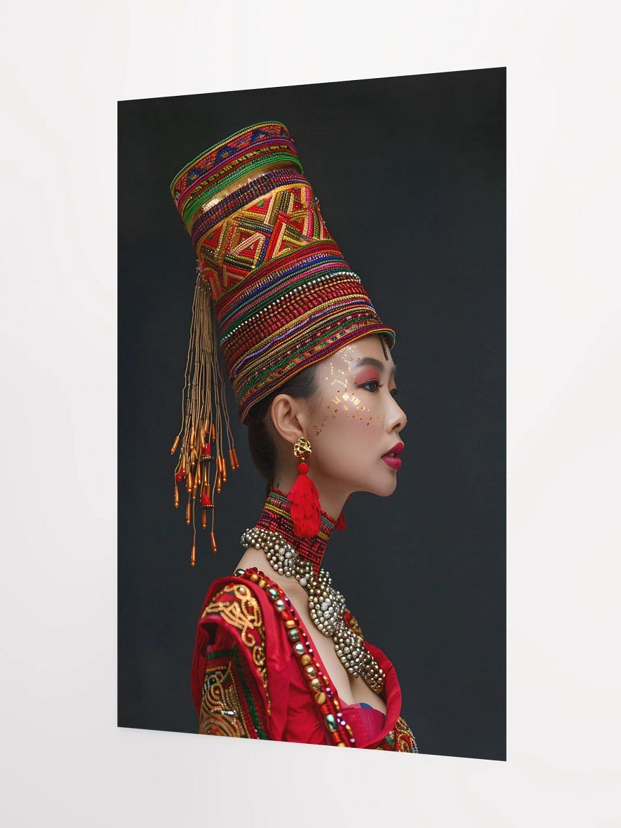 Elegant Asian woman in traditional vibrant attire side view product image (3)