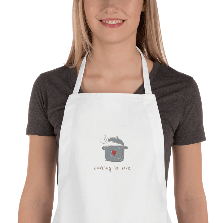 "Cooking is Love" Embroidered Cooking Apron product image (1)