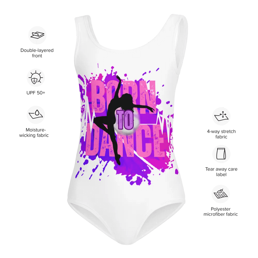 Born to Dance Her Silhouette Kids Swimsuit product image (11)