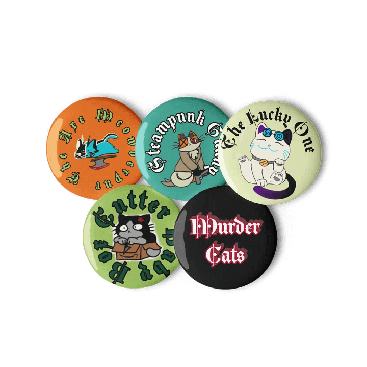 Murder Cats Starters Pin Button Set product image (2)