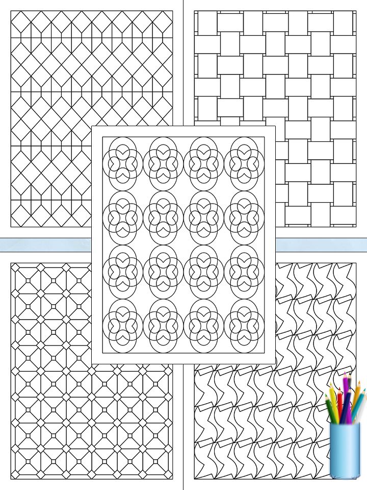 Printable Geometric Pattern Coloring Pages (15 pages) – Volume 4 product image (2)