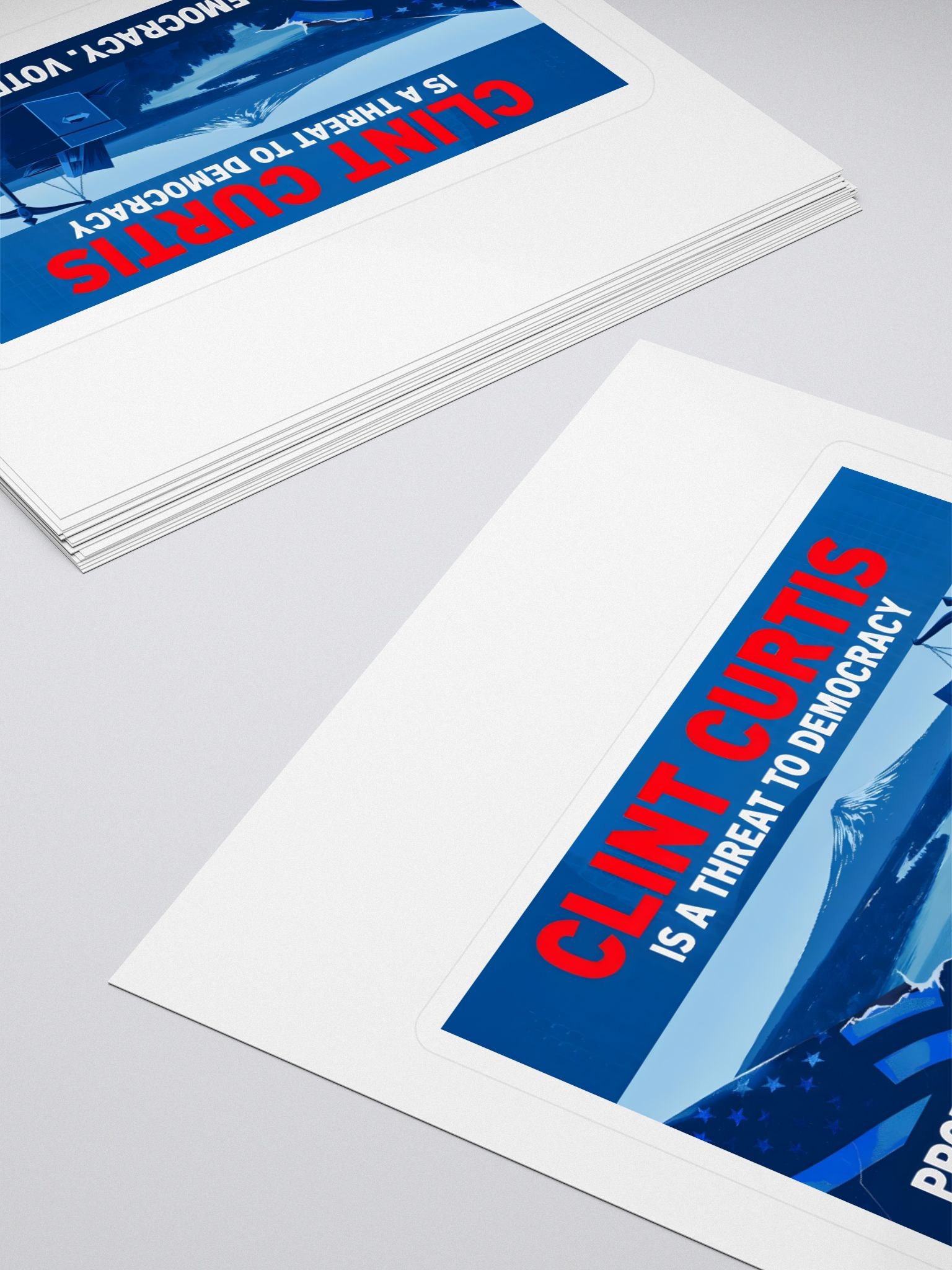 Clint Curtis is a Threat to Democracy Kiss Cut Stickers product image (4)