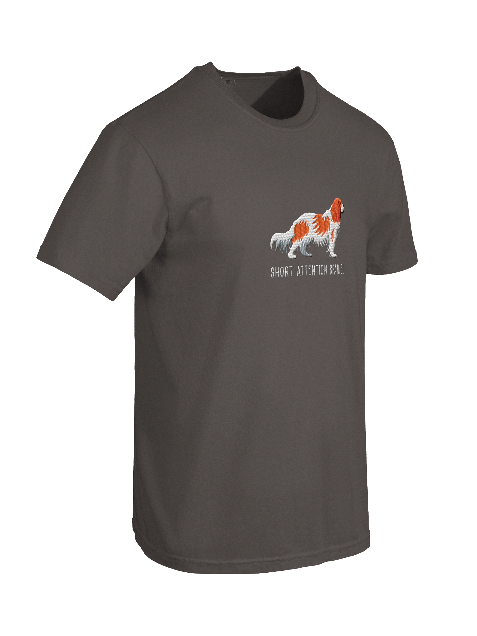 Short Attention Spaniel T-Shirt(Embroidered) of a Cavalier King Charles Spaniel(Blenheim) product image (48)