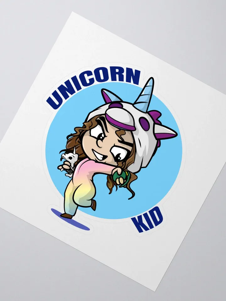 Unicorn Kid Kiss Cut Sticker Blue product image (6)