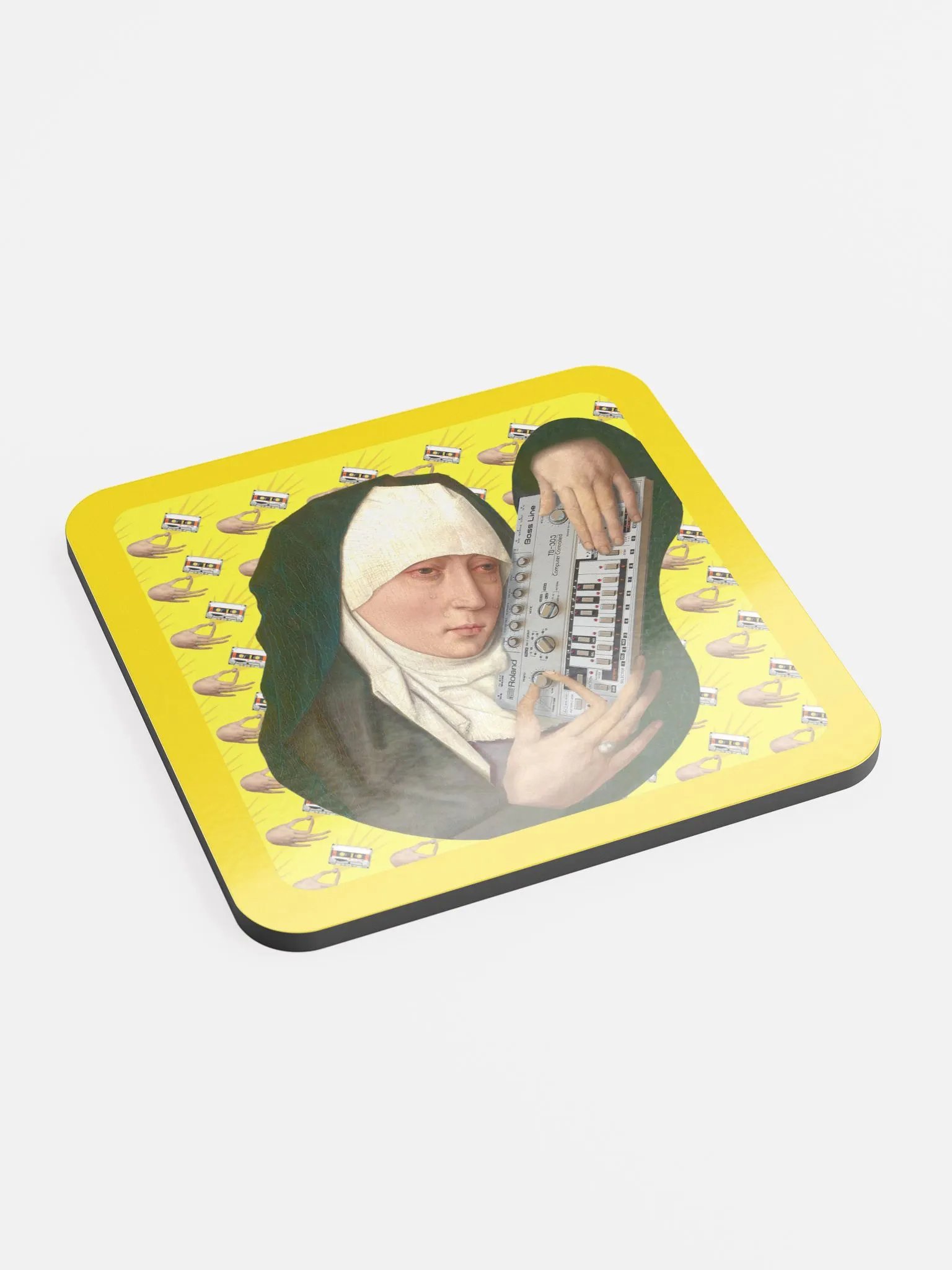 Mater Dolorosa meets Roland TB 303 by Frank Fonik, Techno EDM Glossed Cork Coaster product image (3)