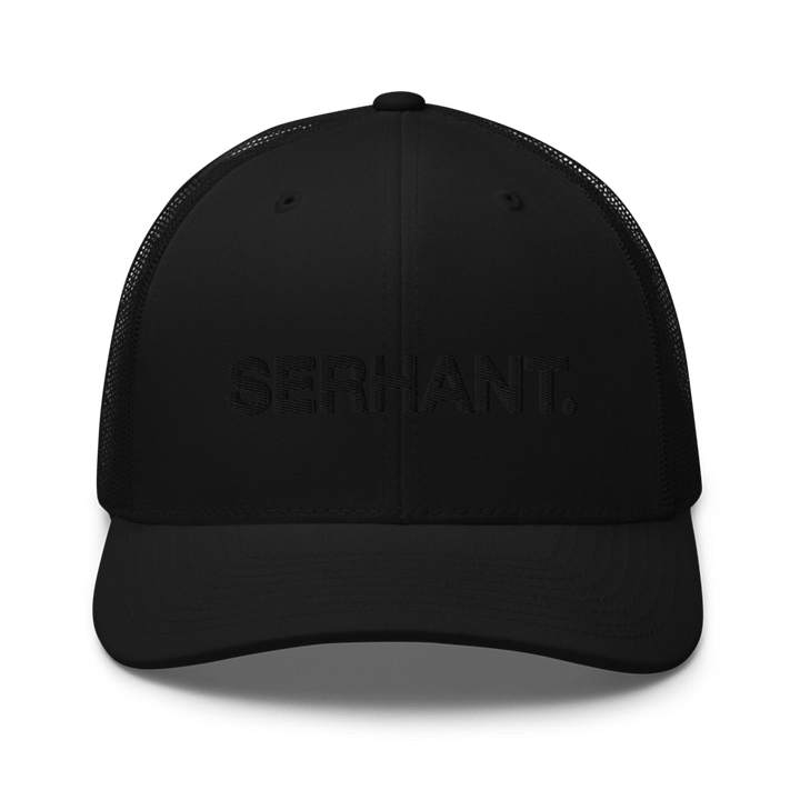 SERHANT. Black Trucker Hat with Black Embroidery product image (1)