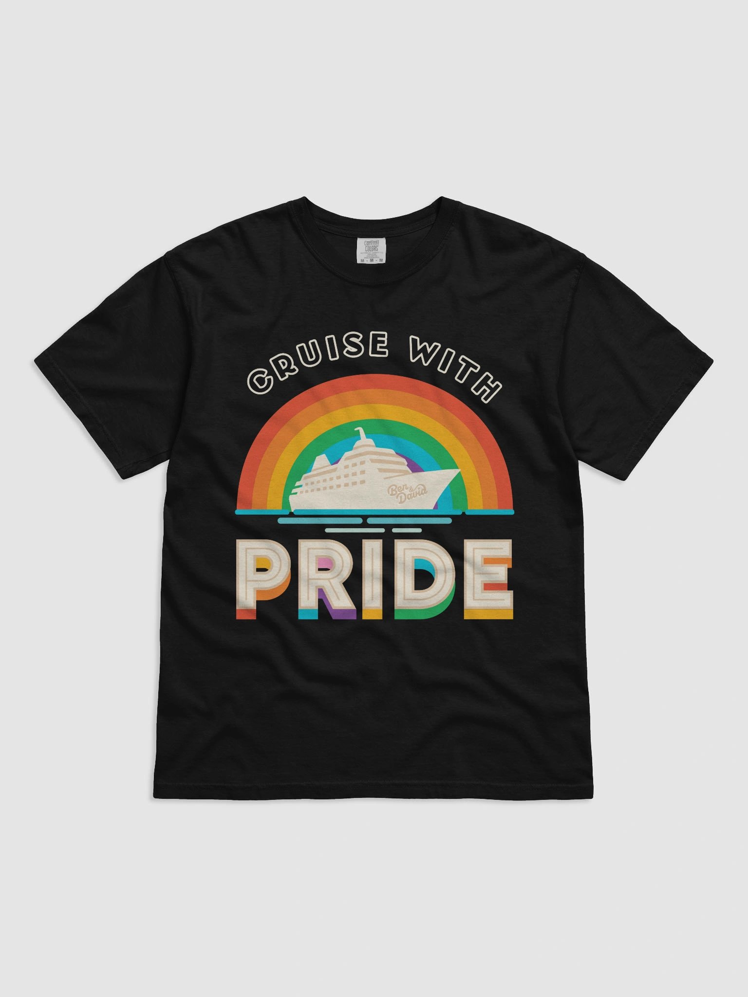 Men's Cruise with Ben and David Rainbow Pride T-Shirt - Black product image (6)