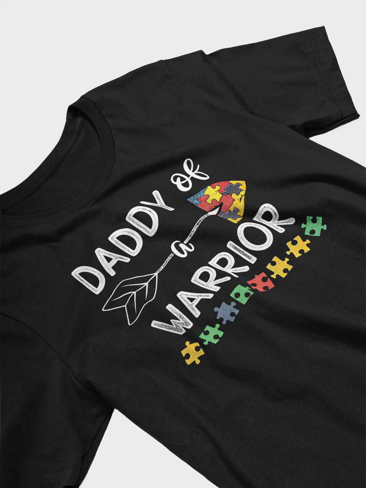 Daddy of a Warrior Family Dad Autism Awareness T-Shirt | Autism Dad Shirt | World Autism Day Support Tee product image (3)