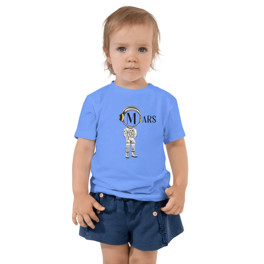 TODDLER SHIRT ASTRONAUT WITHLARGE IN M IN TRANSPARENT LOGO FRONT WITH THE MARS CITY FASHION HALF PLANET LOGO ON THE BACK product image (1)