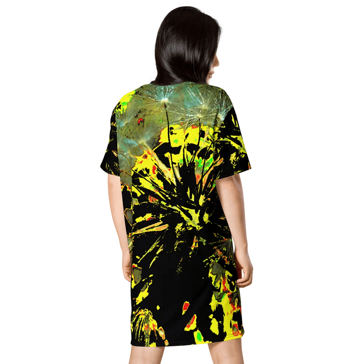 Bright Abstract Dandelion Clock Ladies T Shirt Dress product image (2)