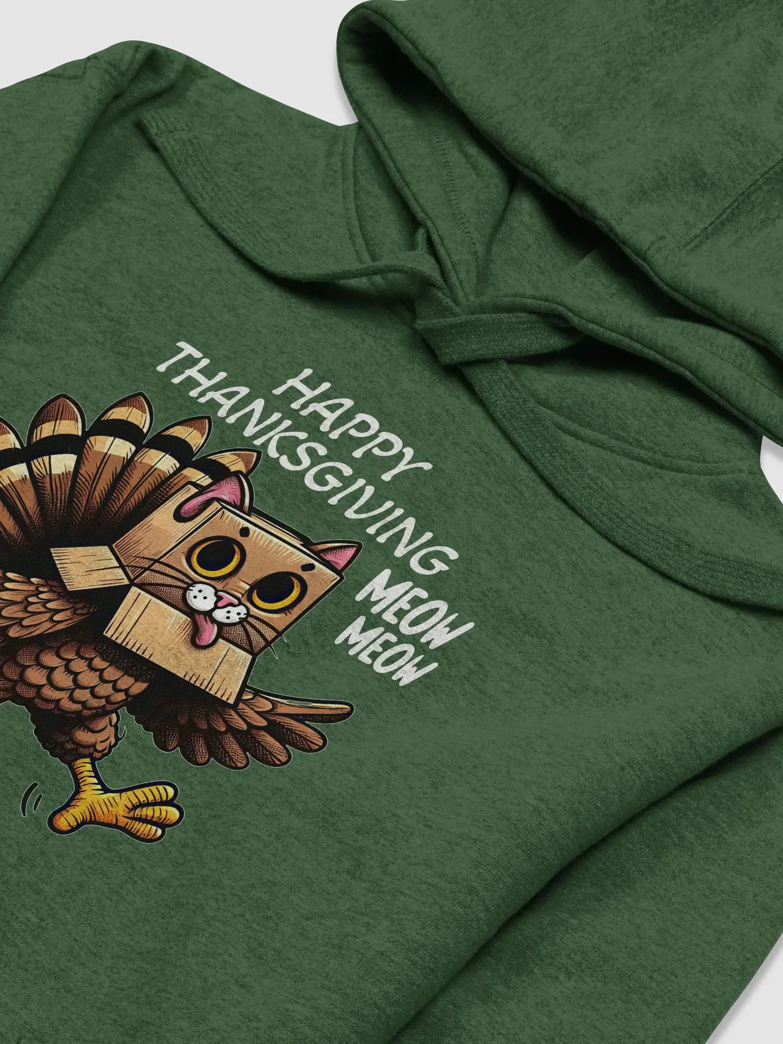 Happy Thanksgiving Meow White Letters Hoodie product image (3)