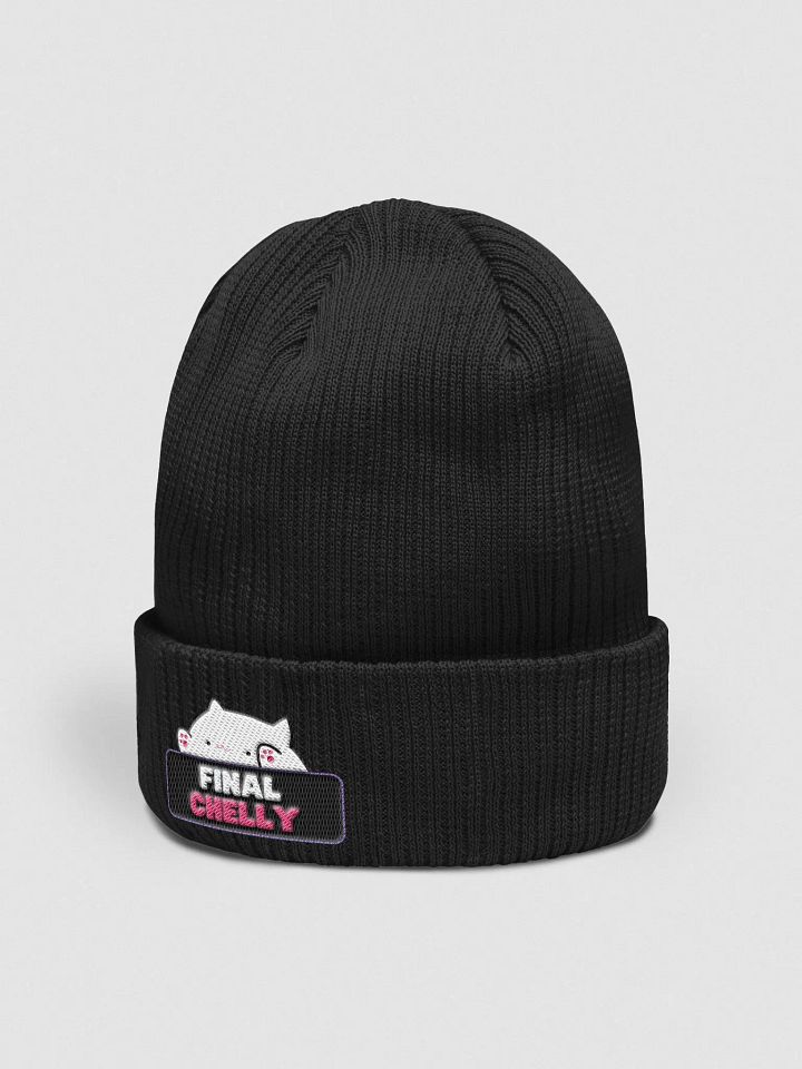 Click Clack Bongo Cat Organic Embroidered Ribbed Beanie product image (4)