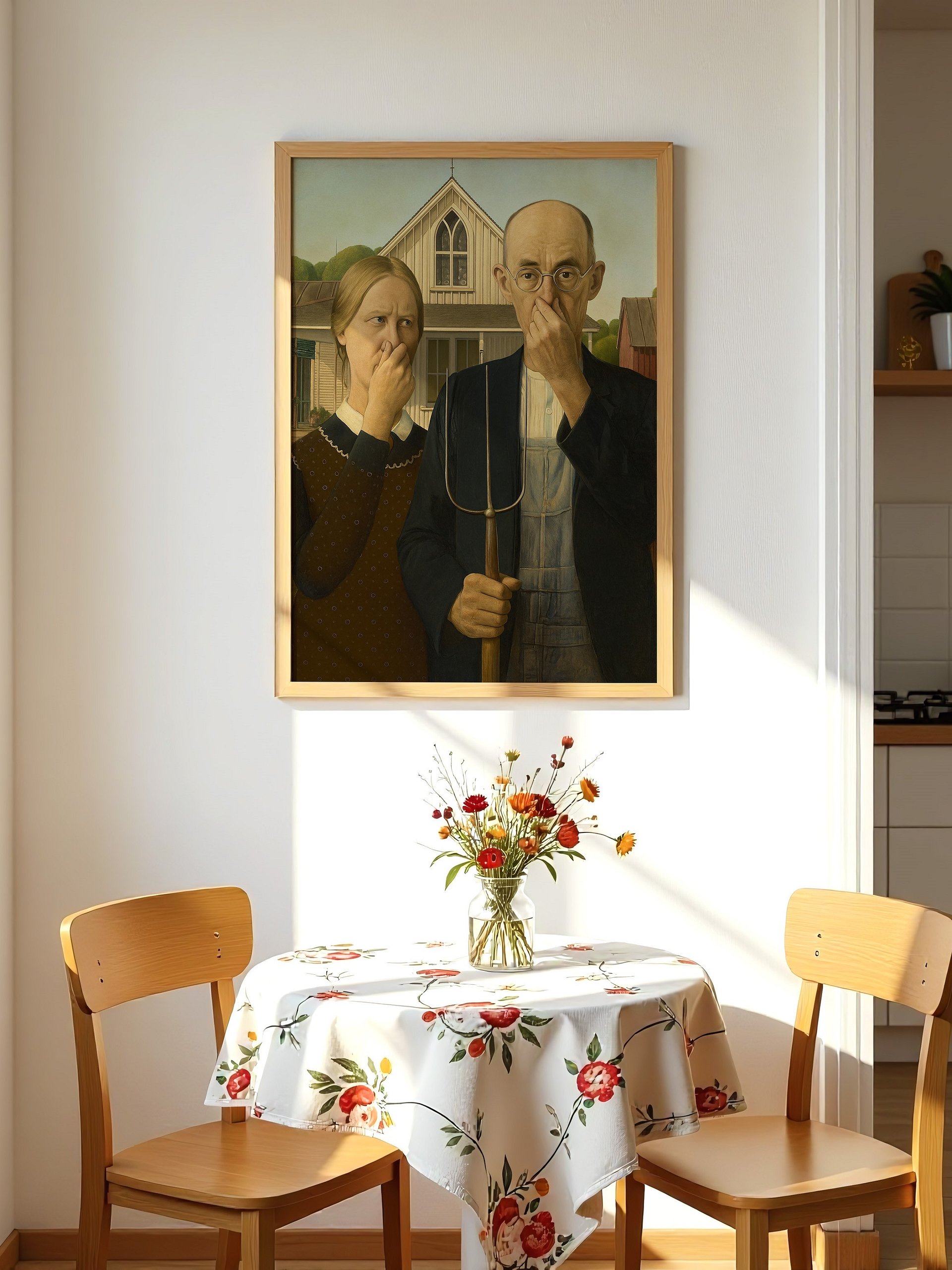 Funny American Gothic Bathroom Art Print Poster product image (5)