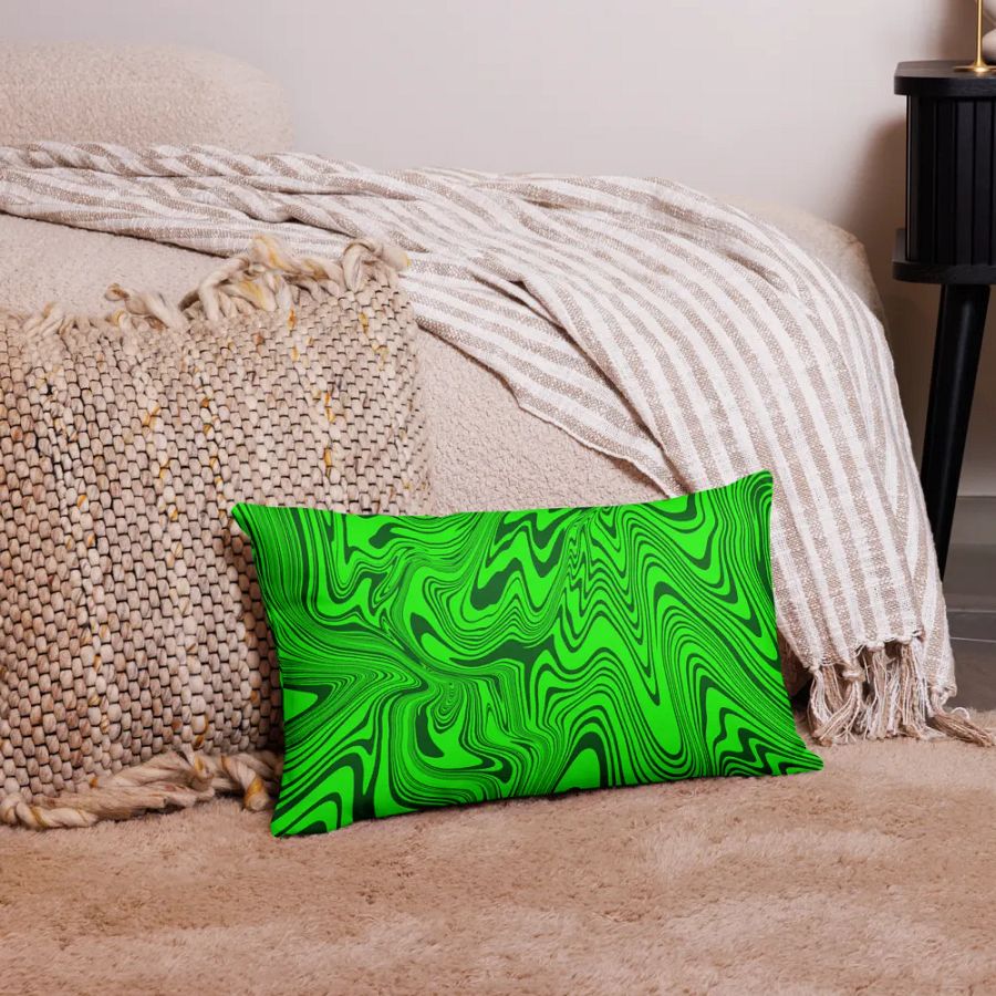 Premium Pillow Case - Abstract Green Swirls product image (4)