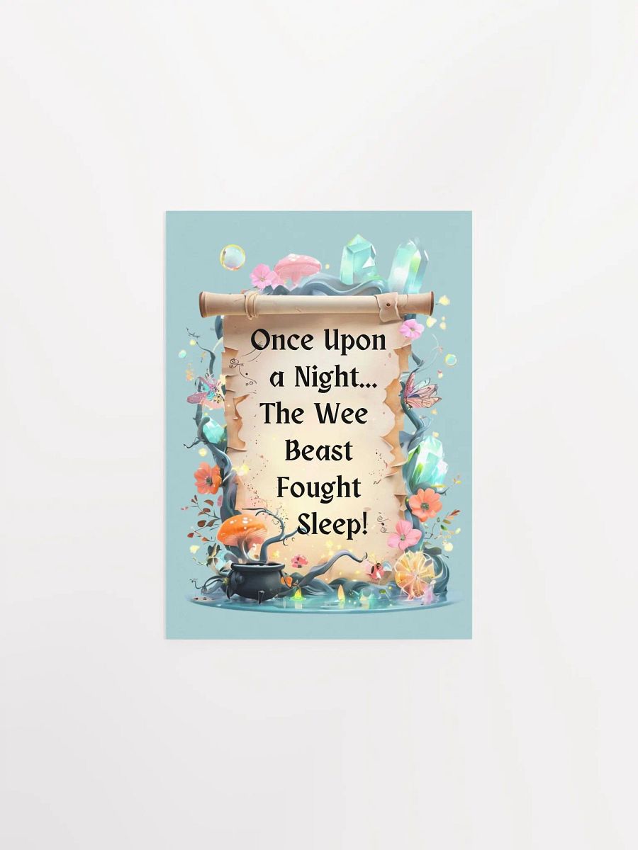 Funny Mom Wall Art – ‘Once Upon A Night… The Wee Beast Fought Sleep!’ Parenting Humor Print product image (8)