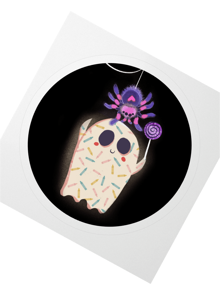 Little Ghost & the Pet Spider - Vinyl Sticker product image (1)