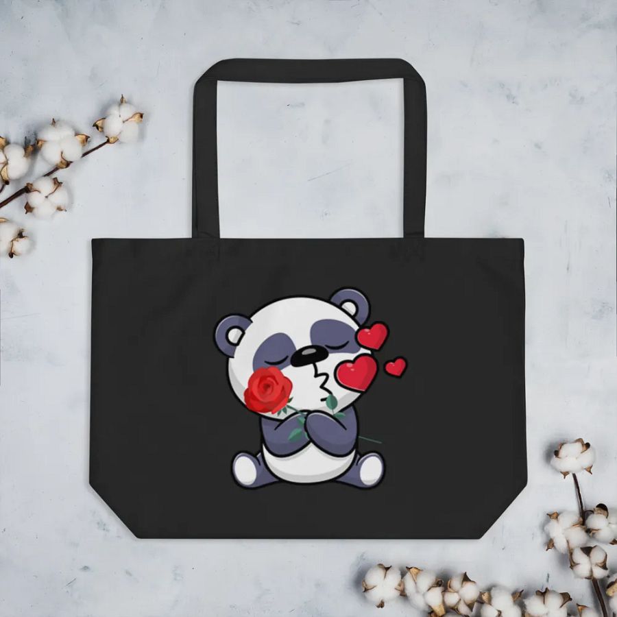 Panda Love Organic Tote Bag product image (3)