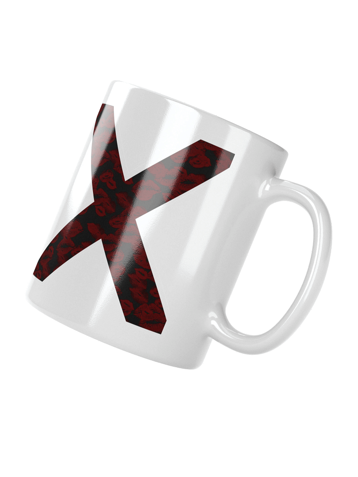 Black X Subtle Red Lipstick Kisses | Glossy White Mug product image (4)