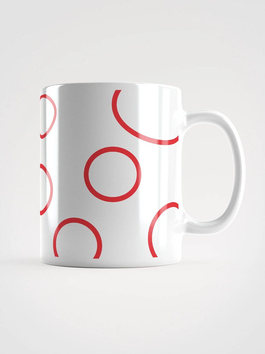 Vivid Circles White Mug with red circles pattern product image (2)