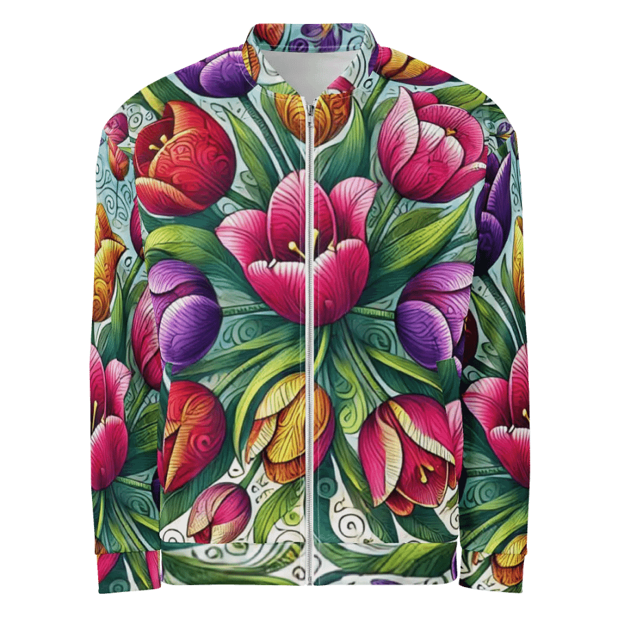Whimsical Blooms Custom Bomber Jacket | AI Design product image (1)
