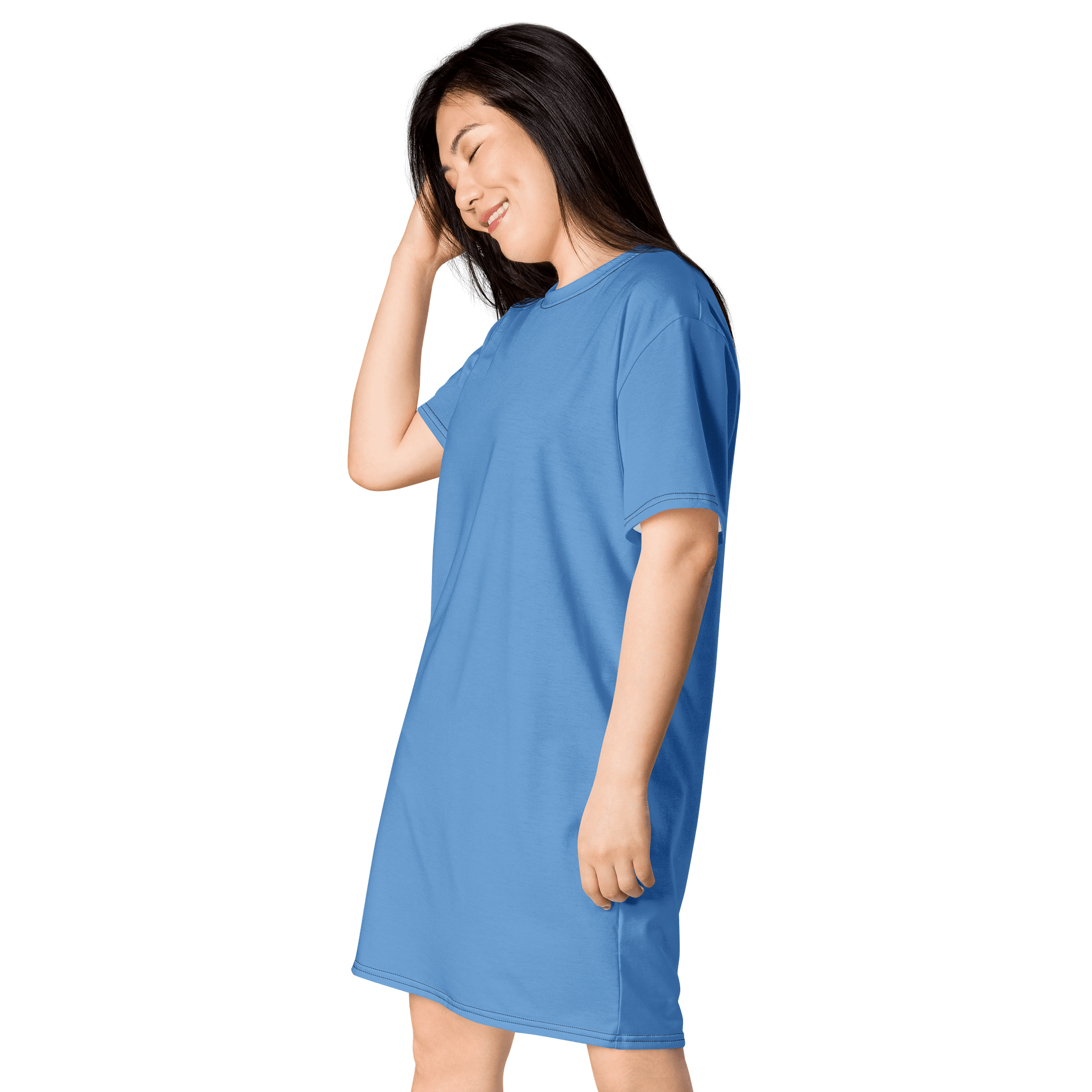 Oversized T-Shirt Dress - Vibrant Jordy Blue, Sizes 2XS-6XL product image (3)