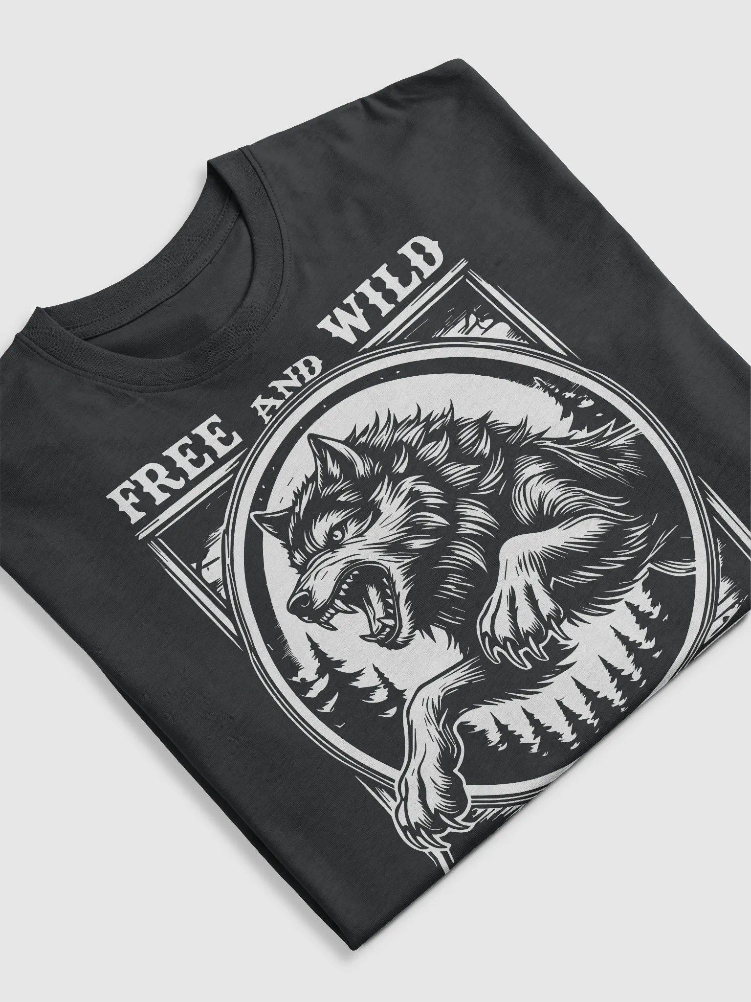 Vintage Wolf Leaping – Free and Wild Men's Premium Tee product image (5)