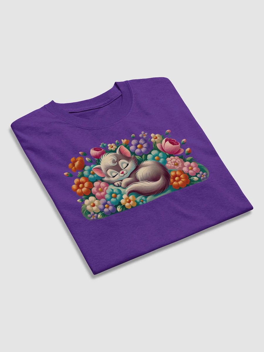 Kitten Sleeping in Flowers Basic T-Shirt by Gildan product image (13)