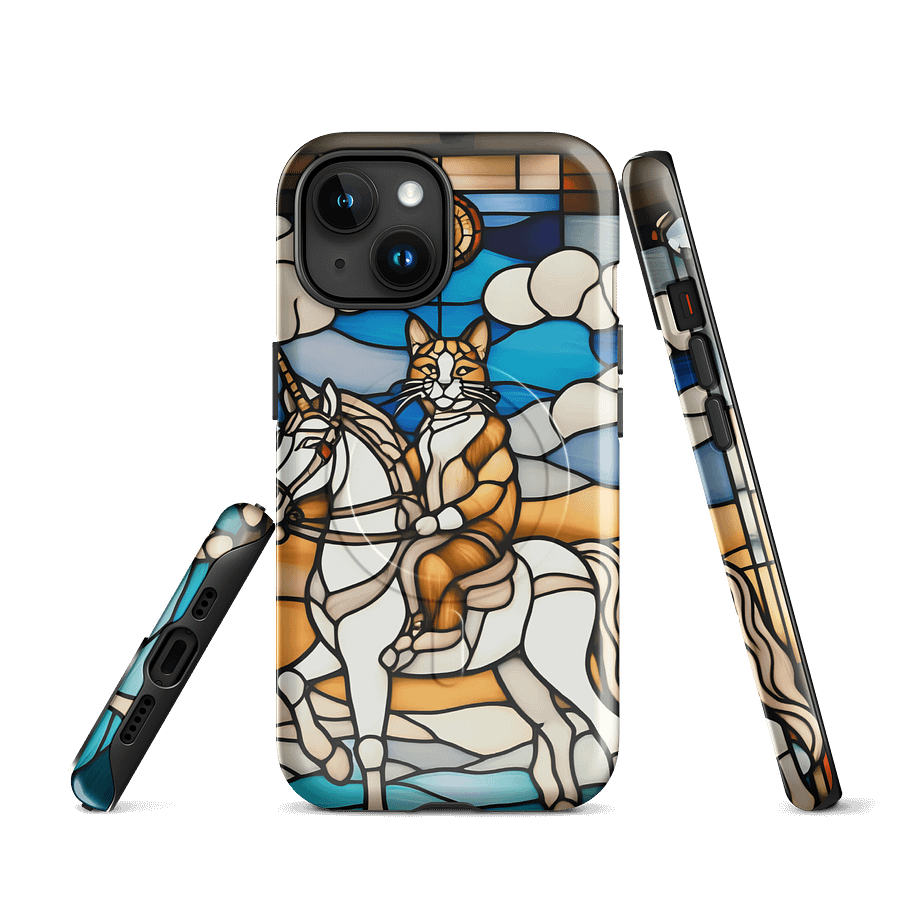 Whimsical Cat Riding Unicorn iPhone® Tough Case product image (1)