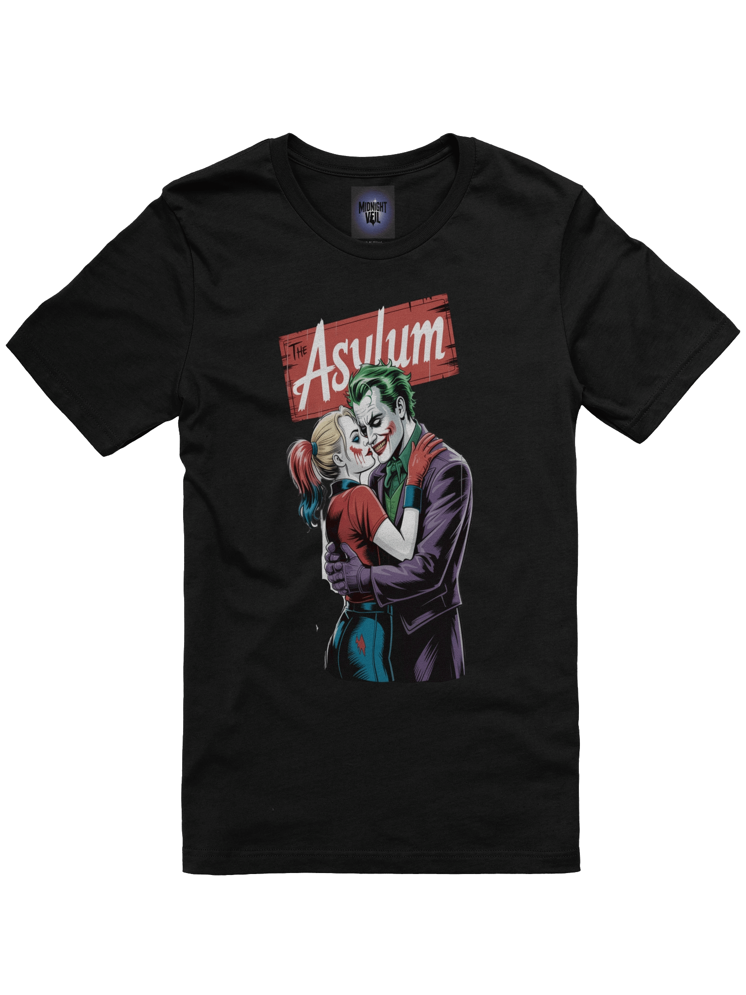 The Asylum Embrace: Joker and Harley Quinn's Madhouse Mingle Graphic Tee product image (3)