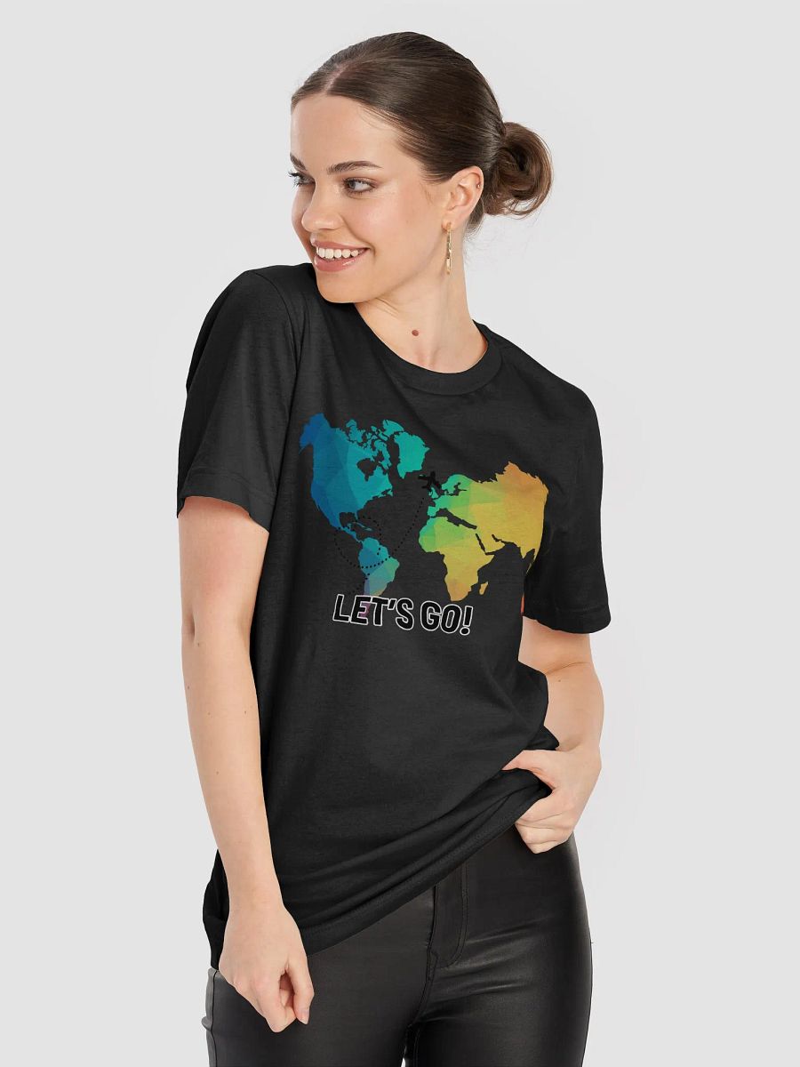 Polygonal World Map Let's Go T-Shirt product image (3)