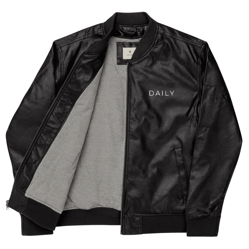 Abstract Noir Faux Leather Jacket product image (3)
