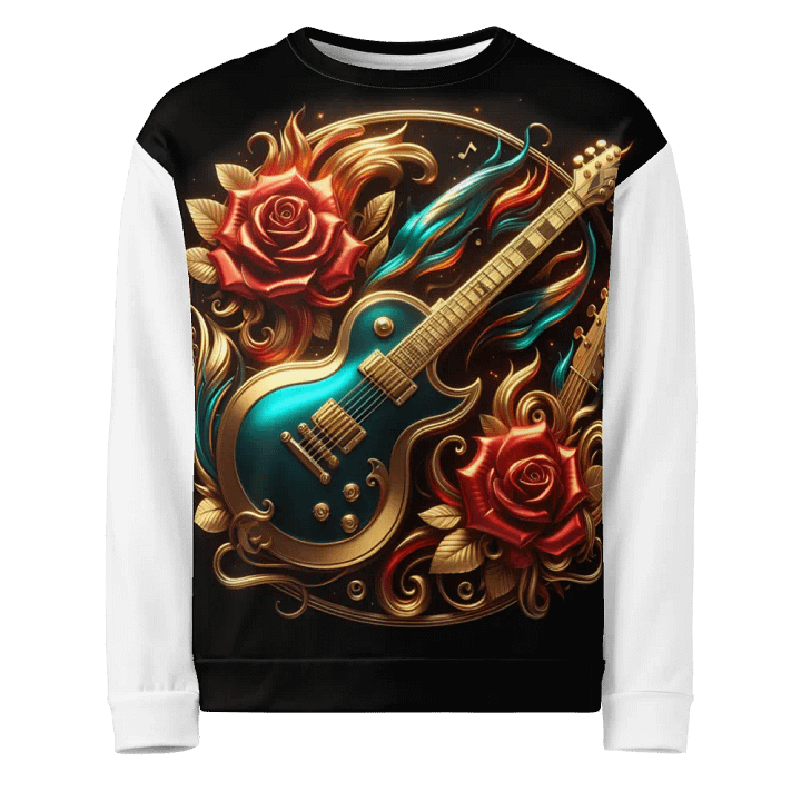 Electric Blue Rose Golden Guitar - Unisex Sweatshirt #14 product image (1)