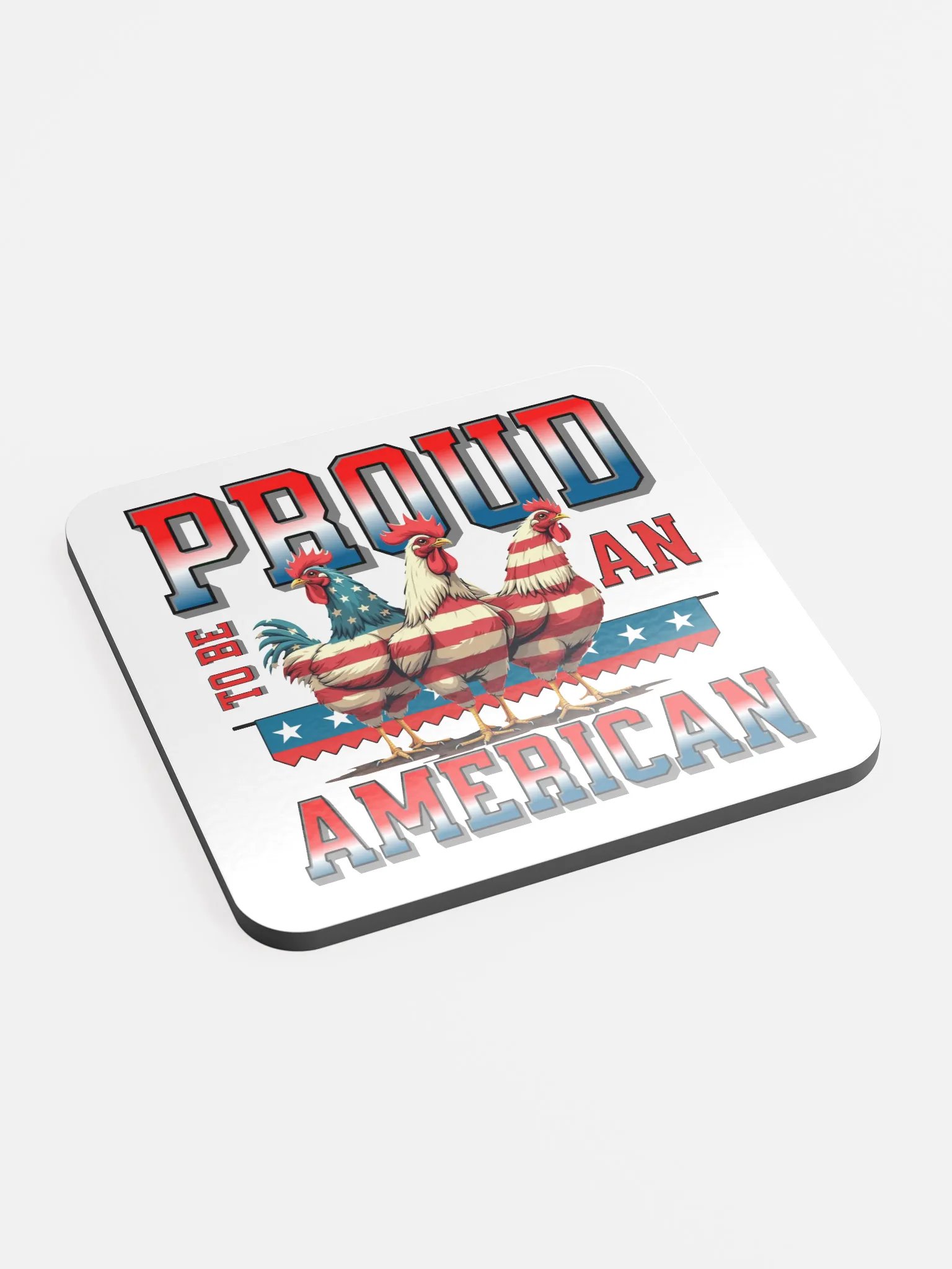 Proud To Be An American Rooster Cork Coaster product image (3)