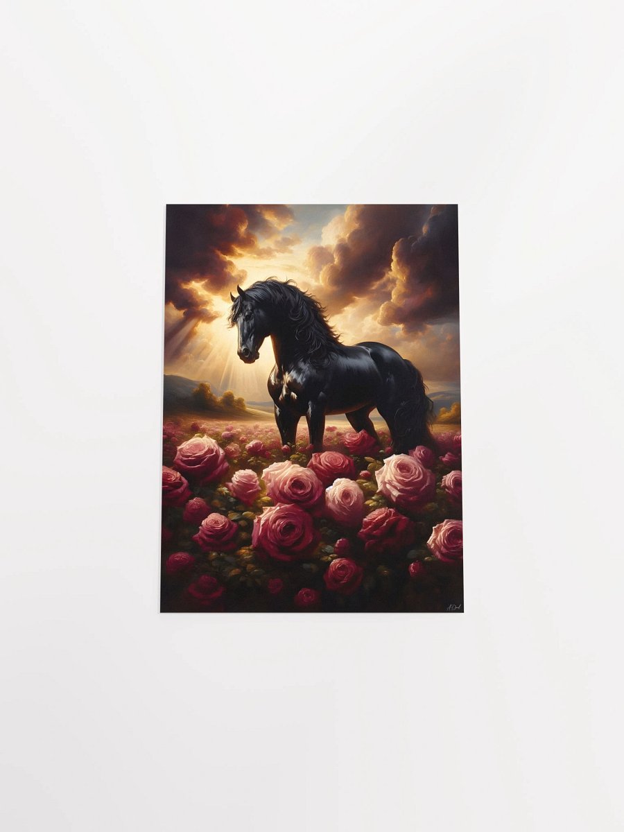 Majestic Horse and Rose Field Poster product image (34)