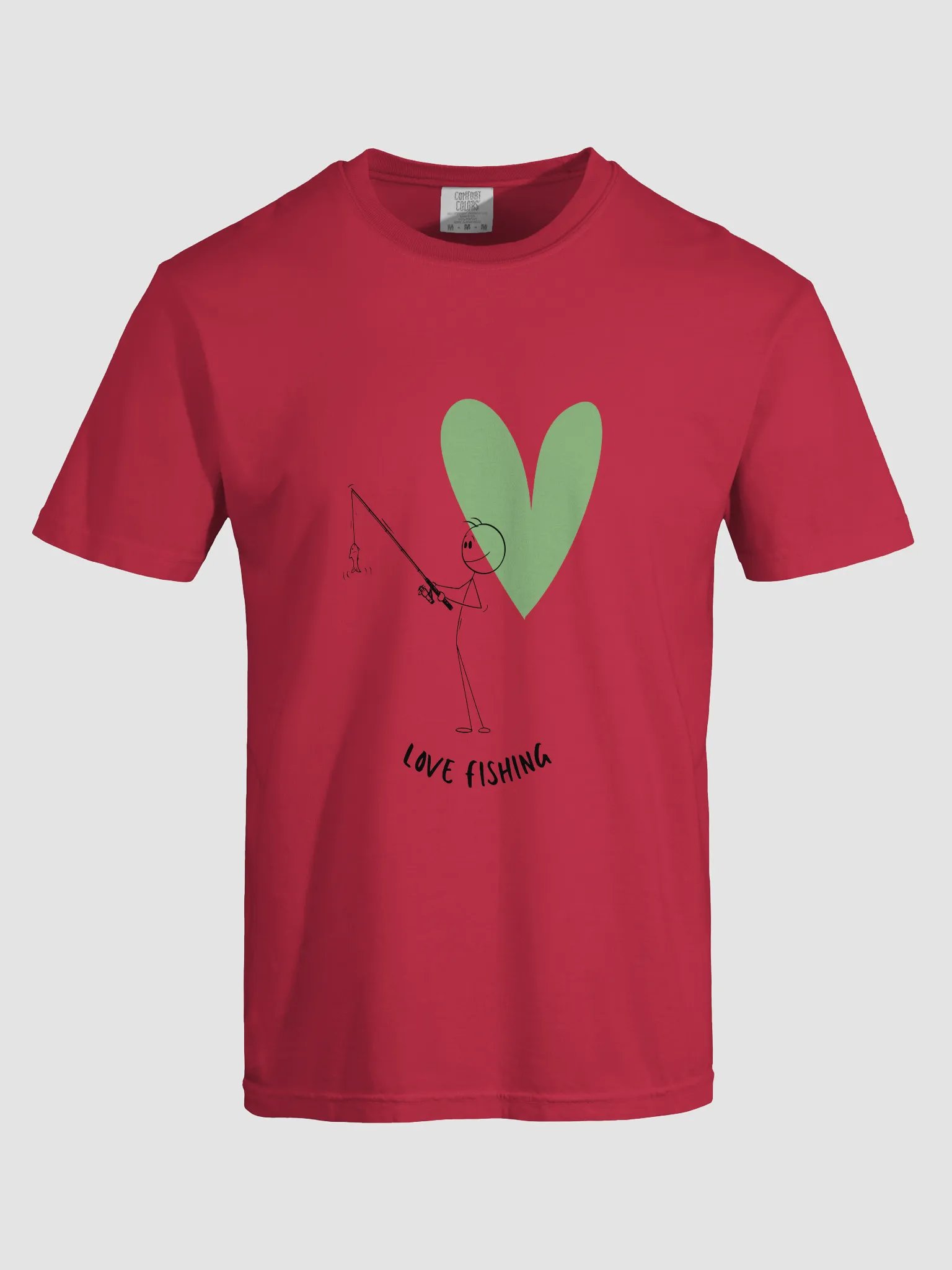 Love Fishing Heart Cartoon Heavyweight Comfort Colors T-Shirt product image (5)