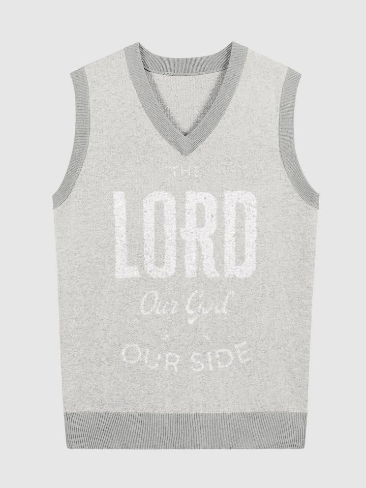 The LORD Our God is on OUR SIDE | Unisex knitted V-Neck sweater product image (1)