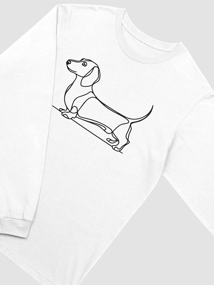 Minimal Dachshund Line Drawing Long Sleeve Tee - Wear Your Dog Love Proudly product image (8)
