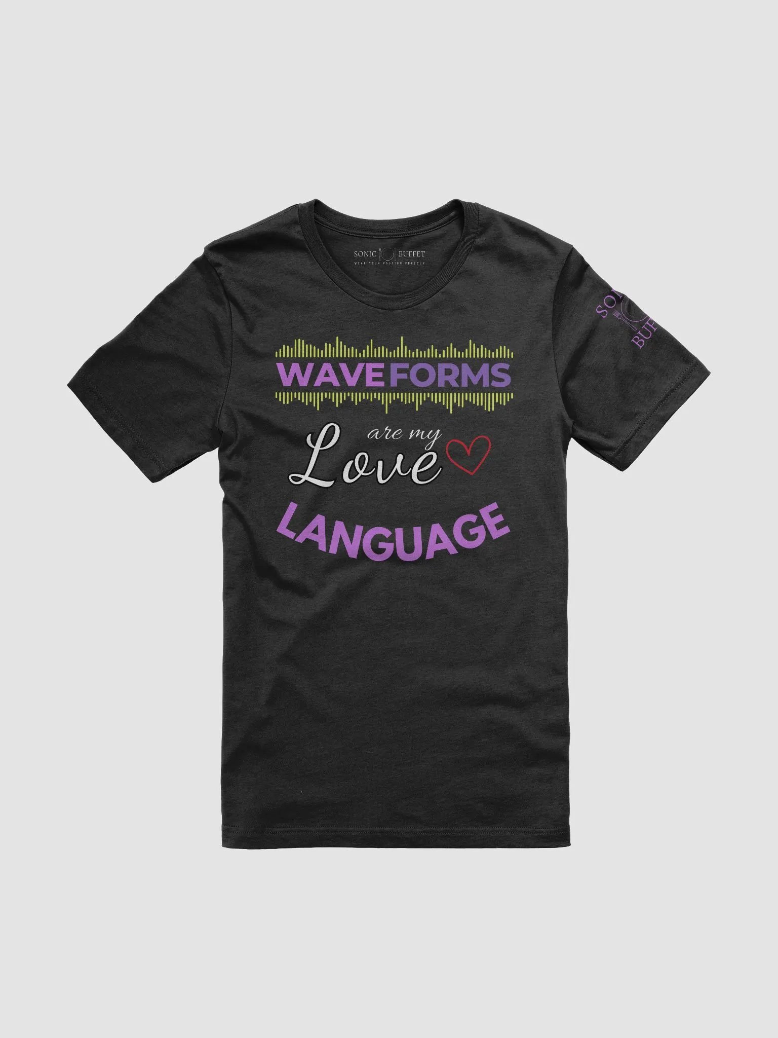 "Waveforms Are My Love Language" T-Shirt (dark colors) product image (1)