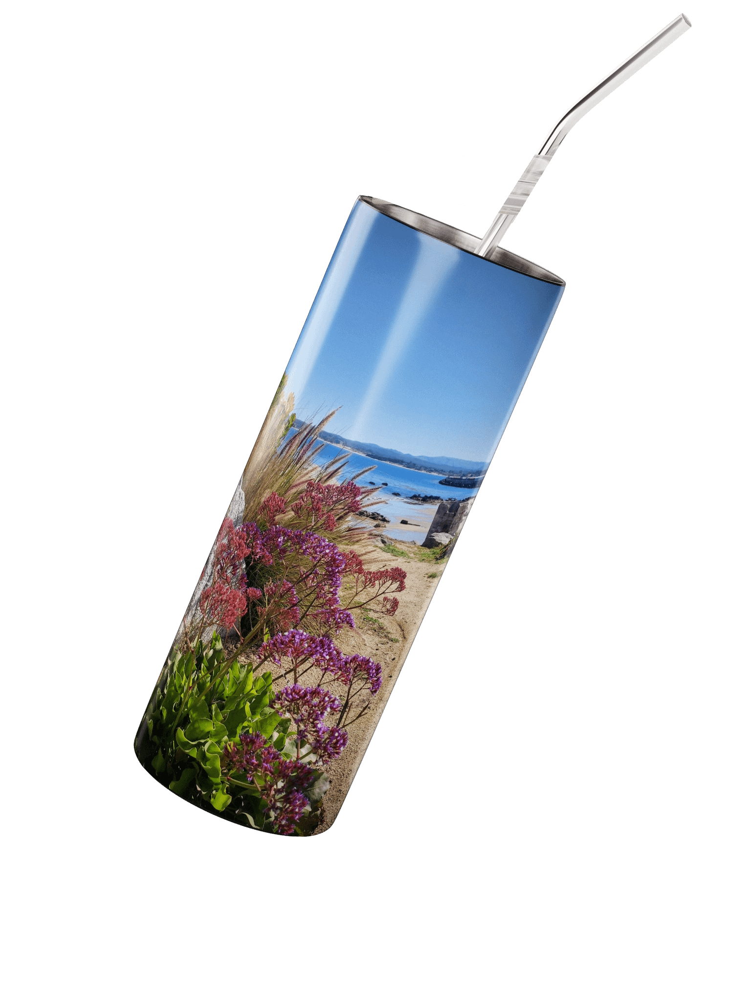 Purple Flowers by the Coast Stainless Steel Tumbler product image (2)