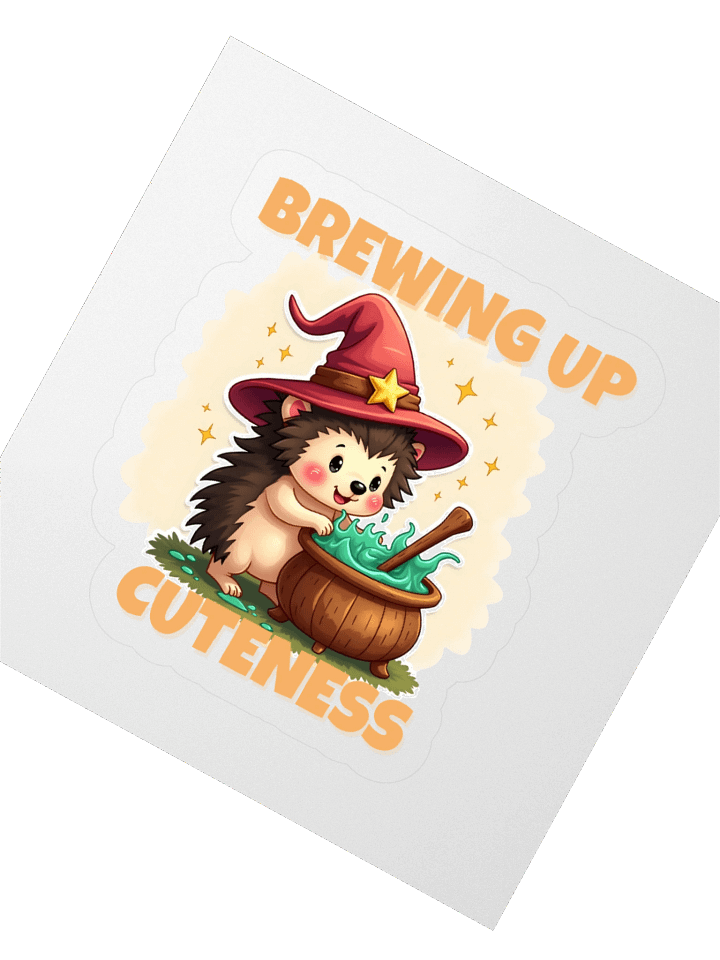Brewing Up Cuteness – Witchy Hedgehog Sticker product image (2)