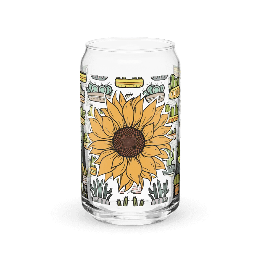 Sunflower Cacti Glass Can Sipper product image (1)