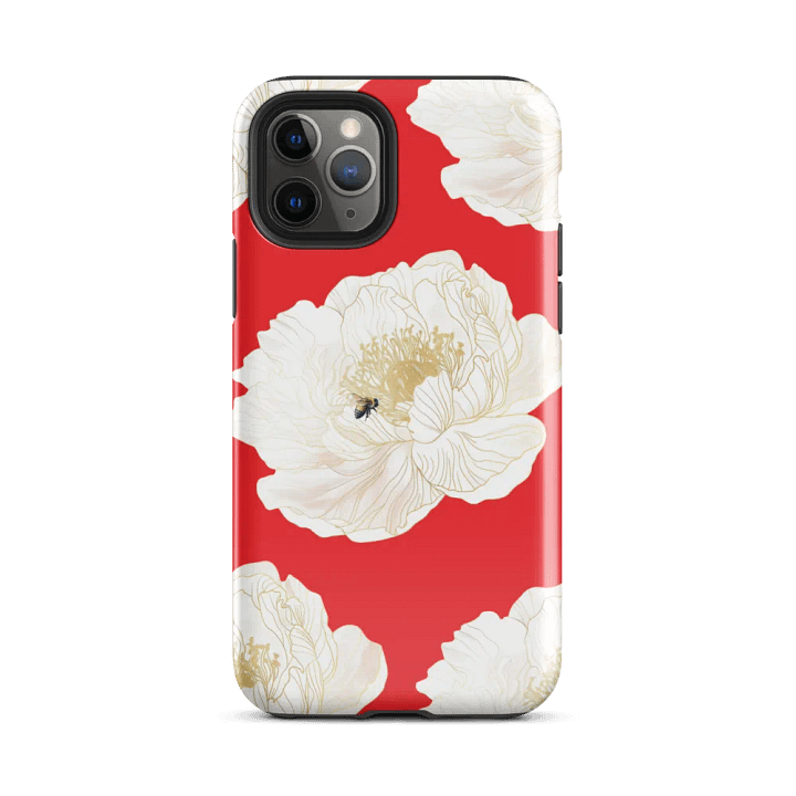 'Golden Blossoms' Red iPhone® Tough Case product image (1)