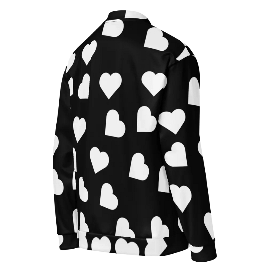 Love Pattern Black and White Unisex Bomber Jacket product image (5)