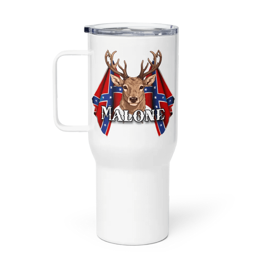 "Malone" Rebel Redneck Deer - Travel Mug w/ Handle product image (1)