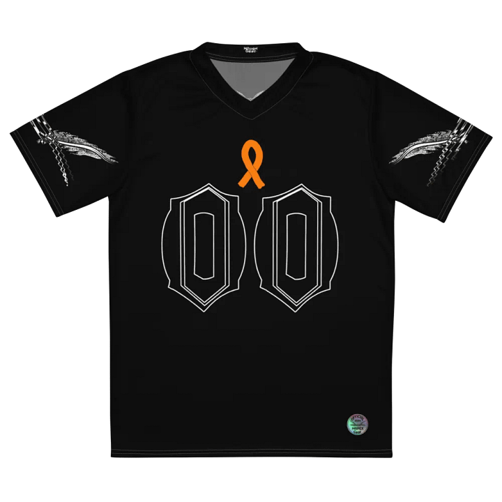 Cancer Awareness - Orange Ribbon - Black - Recycled Unisex Sports Jersey - White HApex Gear White Logo product image (2)