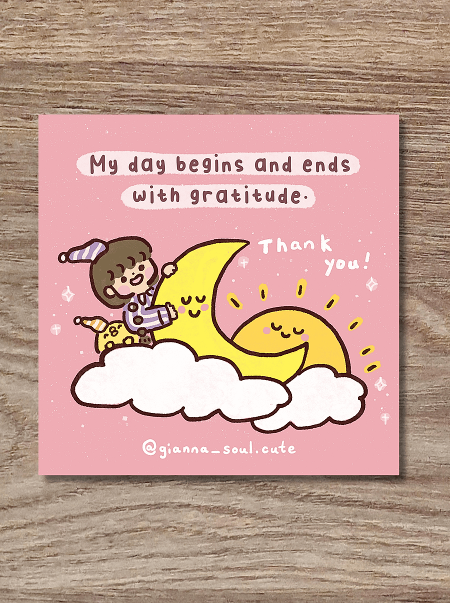 Gratitude day and night | Positivity Greetings Card product image (3)